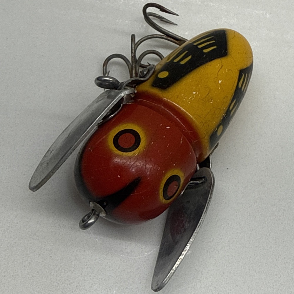 Vintage Heddon Crazy Crawler RHYB Lure Collectible All Wood 1940/50s Fast Ship!
